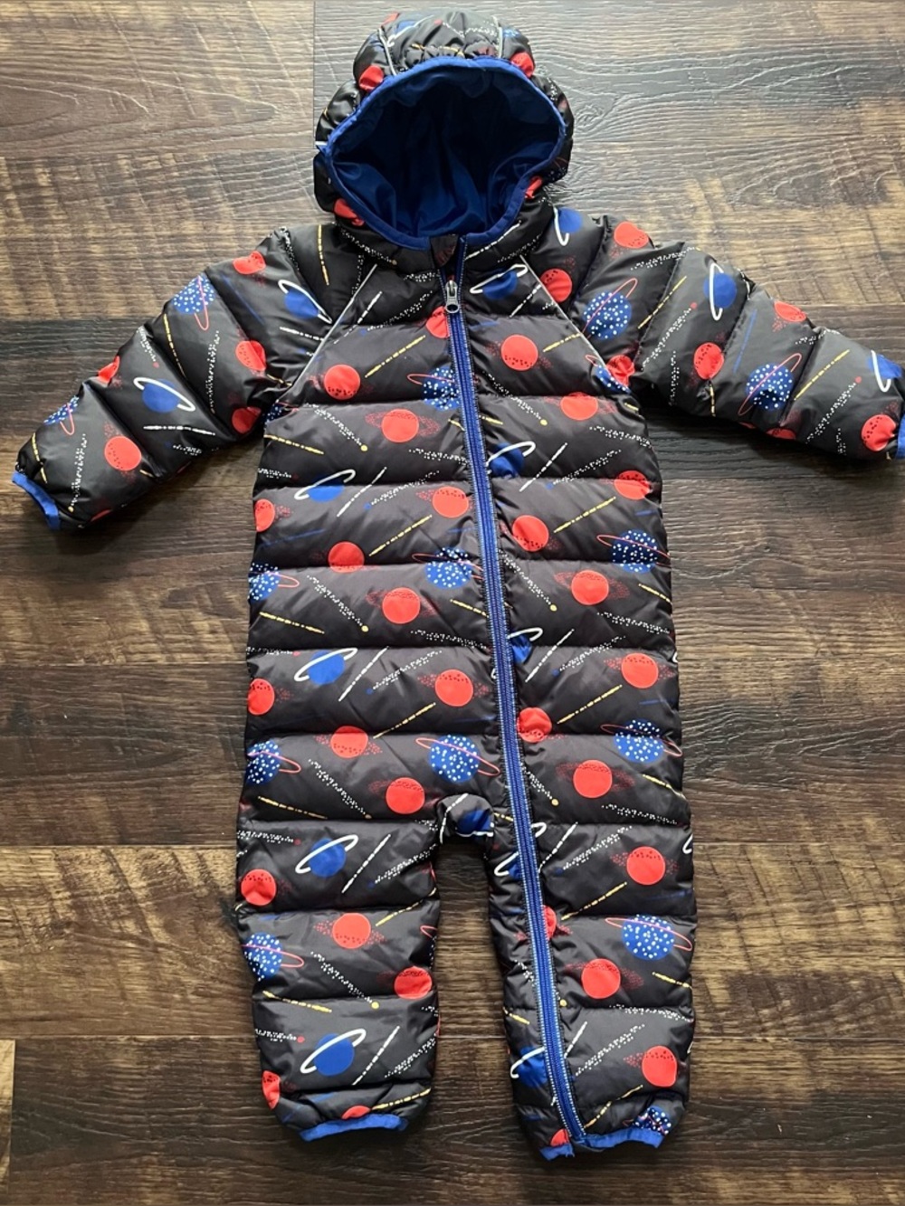 Hanna Andersson planets outer space puffer snowsuit jacket 18-24m